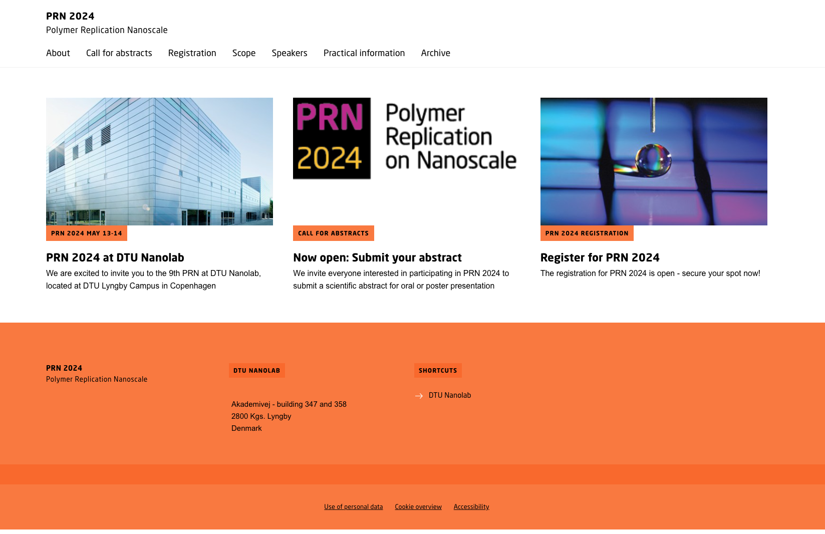 Screenshot of the PRN conference website: https://www.prn-conference.com